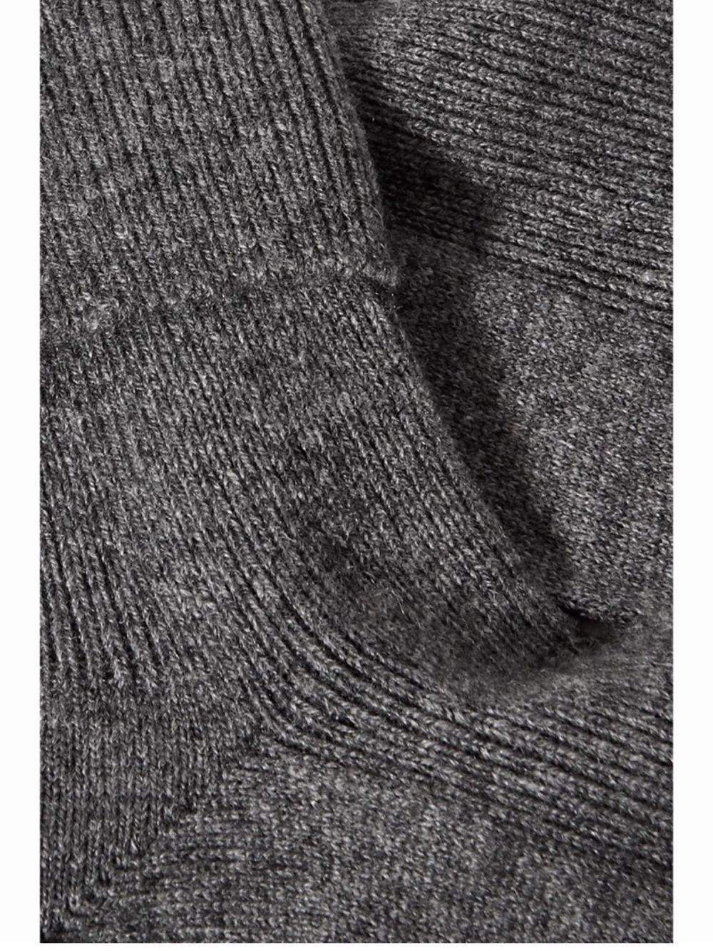 NWT 4 Johnstons of Elgin Ribbed Cashmere-Blend Socks in Charcoal Gray - Picture 3 of 7